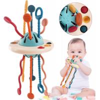China Baby Sensory Montessori Silicone Toy Travel Pull String Activity Toy for Toddlers factory
