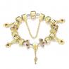 China SJ Bonzer Rose Flower Key Charm Bracelet Magnet Buckle Cubic Zirconia Dubai Jewelry Handmade Gold Bead Bracelet factory