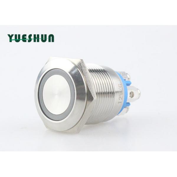 Quality Yellow Orange Ring LED Metal Push Button Switch 304 / 316 Stainless Steel Shell for sale