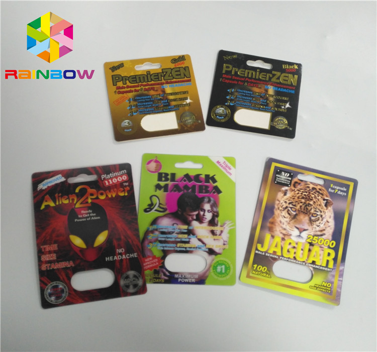 China Custom Blister Card Packaging Alien Powder Rhino 3d Paper Pills Capsule Pack factory