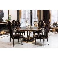 China Classic Style Dining Room Table Round Pedestal Dining Table Marble wood TN-005 for sale