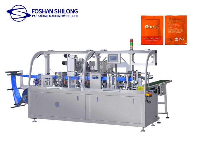 China Single Sachet Automatic Wet Wipes Packaging Machine PLC 12grams 2.8KW factory