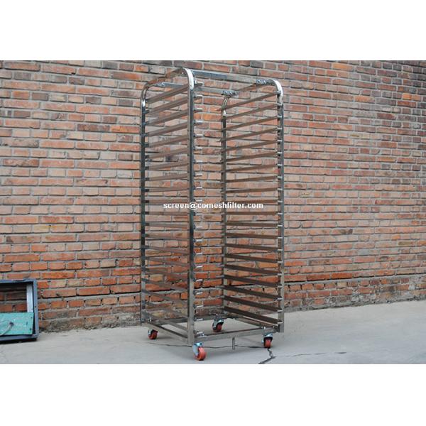 Quality 201 Grade FDA 1.5mm Stainless Steel Rack Trolley For Rotary Oven for sale
