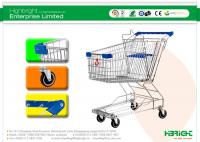 China Asian style Supermarket 4&quot; or 5&quot; inches PU wheels Shopping Trolleys Y Series HBE-Y-100L factory