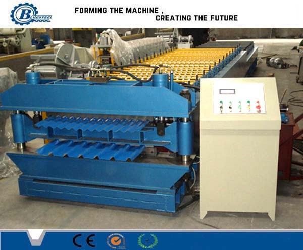 Quality High Speed Color Metal Roof Double Layer Roll Forming Machine For Stadium for sale