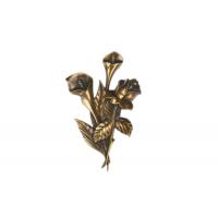 China Calla Lily Design Cemetery Decorations Bronze Color For Tombstone Hardware factory