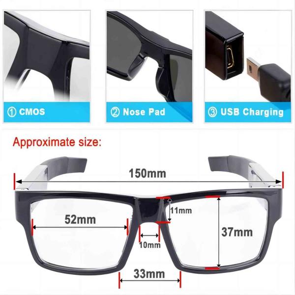 Quality Security Hidden Camera Sunglasses1080P Built-In 32G Memory Card Touch Control for sale