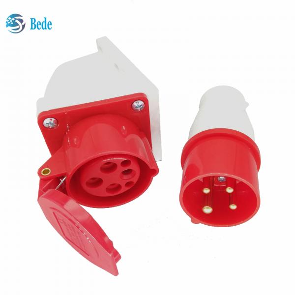 Quality Male Female Electrical Socket 4 Pins 3P+E 380~415V 16Amp Wall Mounting Type IP44 for sale
