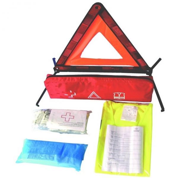 Quality EN20471 DIN13164 Survival Vehicle First Aid Kit With Reflective Safety Vest for sale