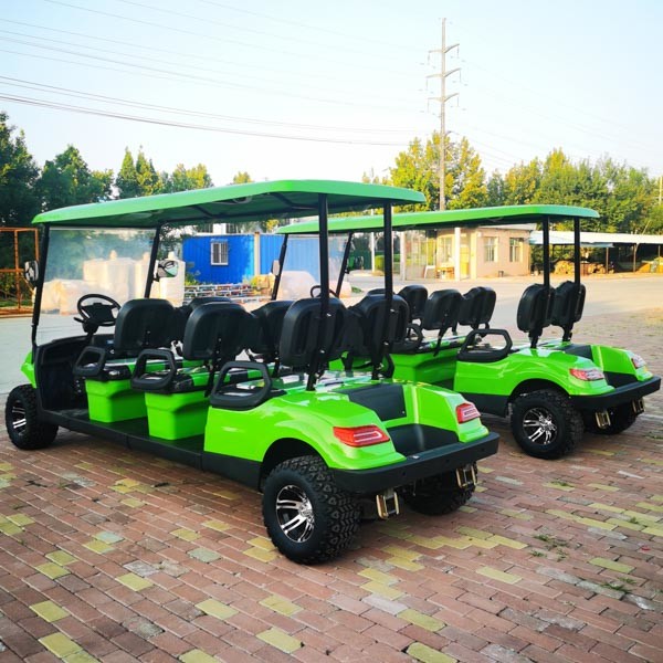 Quality Green 6 Person 35 Mph Electric Golf Cart Club Car ODM OEM lead-acid battery sightseeing bus for sale
