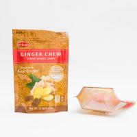 china 125g PE80 PET12 Candy Pouch Bag Ginger Chew With Window And Bottom Gusset