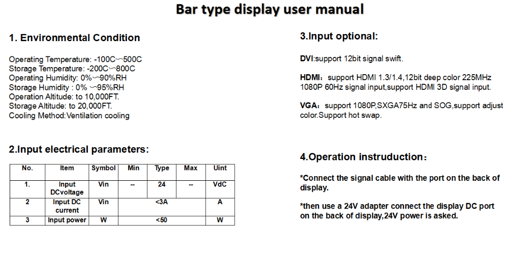 38" ultra wide bar LCD stretched display advertising LCD