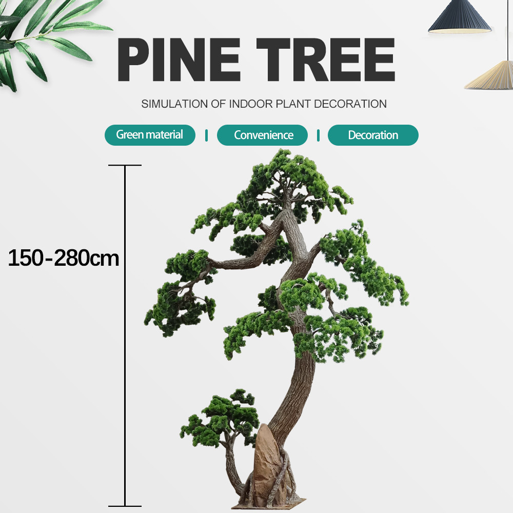 China Large Outdoor Artificial Bonsai Tree 1M 2M 3M Green Pine Plant For Garden Centerpiece Decor factory