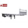 China White Color Cargo Container Trailer , Flatbed Sea Container Trailer 3 Axle Steady factory