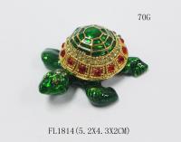 China Mini Turtle trinket jewelry box petwer metal jewelry box diamond decoration gifts box factory