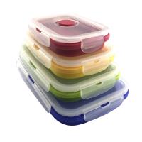 China Best Selling Good Quality Professional big Multi Color Lunchboxes Food Container Silicone Foldable Lunch Box for Office use factory
