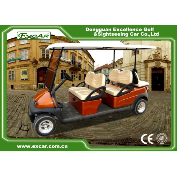Quality Brown Red 6 Seater Electric Golf Buggy ADC 48V Battery Powered for sale