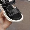 China Stylish Black Soft Sole Slippers Sport Leather Sandals 26-30 31-37 Size factory