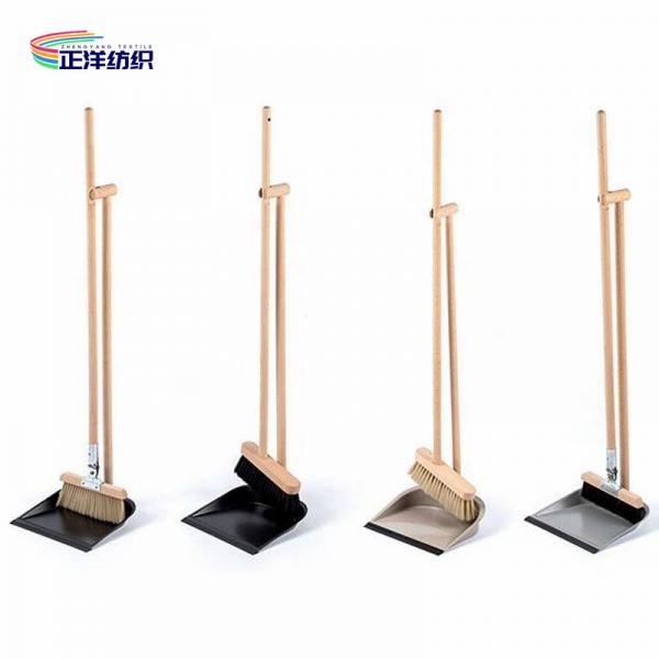 Quality 97cm Standing Broom Dustpan Wooden Handle Horsehair Bristles Iron for sale