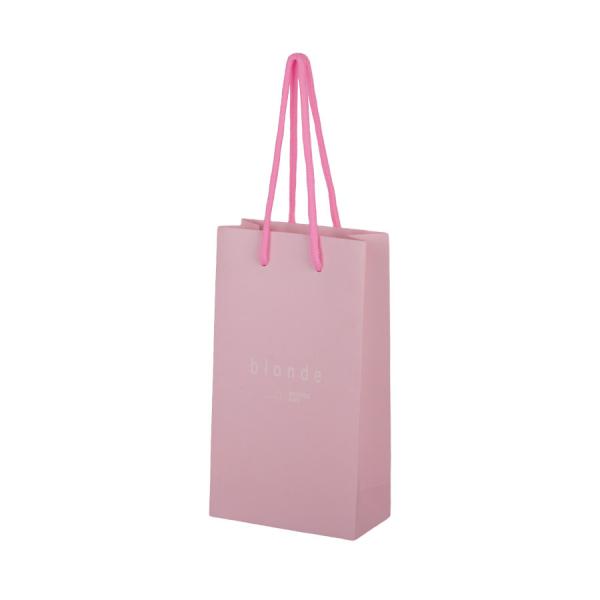 Quality 210gsm Coated Paper Gift Packing Paper Bags Pink Color Multipurpose OEM for sale