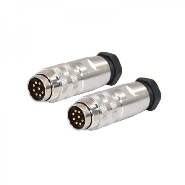 Quality PA66 M16 14 Pin Waterproof Connector Shield Cable Male Plug And Back Mount for sale