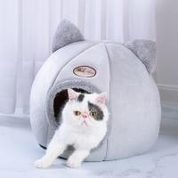 China Coral Fleece Pet Bed Cats Sleeping Bag Winter Warm Small Cat Beds factory