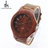 China Wood Dial Japan Quartz Minimalist Leather Watch Moon Phase Heart Rate Monitor factory