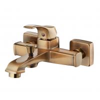 China 2 Spout  Antique Brass Bath Mixer Taps Bathroom Shower Tub Faucet factory