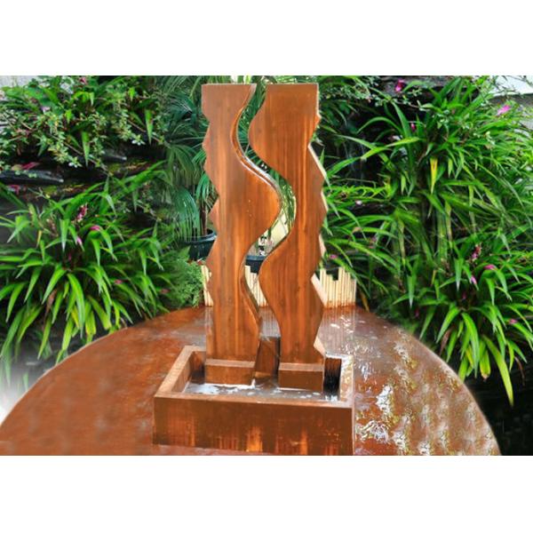 Quality Geometric Decorative Corten Steel Water Feature Large Size For Yard / Garden for sale