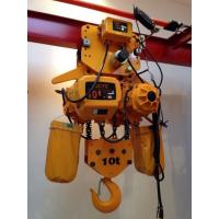 China Yellow Color 10 Ton Chain Hoist With Hook , Chain Electric Hoist High Speed factory