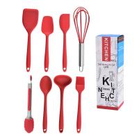 China Silicone Mini Kitchen Utensils Set Of 8 Small Kitchen Tools Nonstick Cookware With Hanging Hole Cooking UtensILS Set factory