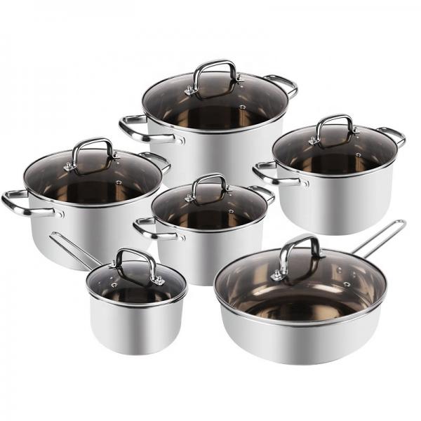 Quality Hot Selling 12pcs Stainless Steel Cookware Set Cooking Tornado Pots And Pans Cookware Sets for sale