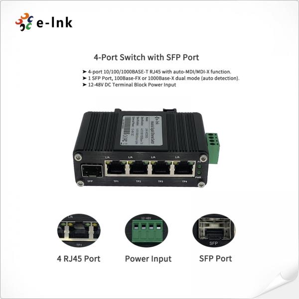 Quality ELink Industrial Gigabit Din Mount Ethernet Switch 5 Port Unmanaged for sale