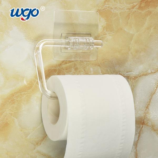 Quality 14.5cm Self Adhesive Clear Toilet Paper Holder PET PC roller ISO 9001 for sale