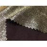 China Gold Color Suede Printed Leather Fabric 0.35mm Cutting Width For Ladies Jacket factory