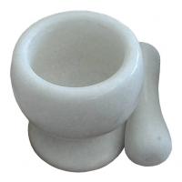China Kitchenware Marble Stone Mortar And Pestle Grinder White factory