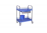 China 2 Layers Portable Medical Trolley On Wheels With Drawer For Hospital Use factory
