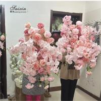 China Custom Color Size Artificial Flowers For Backdrop Decoration Pink White Beautiful Wedding Artificial Flowers factory