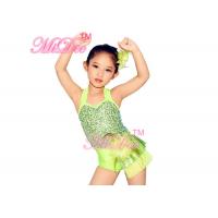 China Halter Neck Sequin Tops Jazz Dance Costume Latin Biketard For Little Girls factory