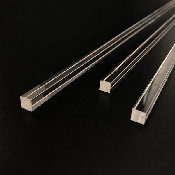 Quality Optical Fused Silica Rods End Face Polishing Square Quartz Rod for sale