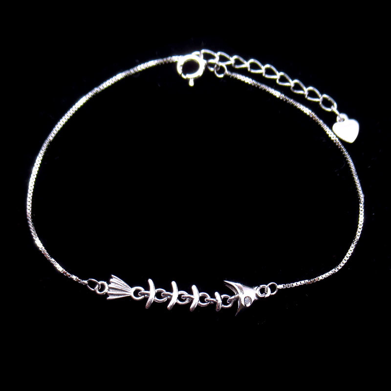 China Fish Sterling Chain 925 Silver Cubic Zirconia Bracelet factory