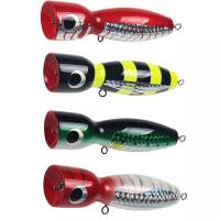 China 175mm Wood Popper Lure 120g Topwater Fishing Lure GT Tuna Popper factory
