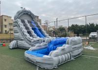 China Marble Color 0.55mm PVC Inflatable Water Slide With Pool factory