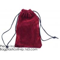 China Trim Velvet Cloth Jewelry Pouches/Drawstring Bag Gift Bags,Wine Red, Blue, Red, Pink, Dark Green,Product Gift Bag PACK factory
