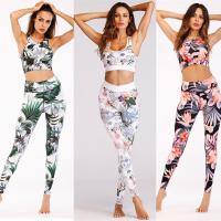 Quality Custom Athletic Apparel Printing Floral Crop Top + Yoga Leggings Trousers for sale
