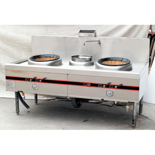 Quality Commercial Gas Two Burner Cooking Range 1900mm For Hotel , Stainless Steel for sale