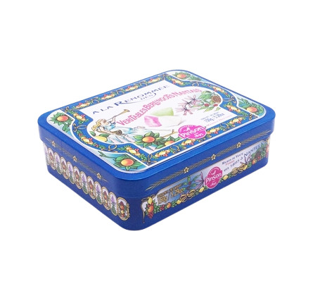 Quality Rectangular Hinged Candy Tin Can For Gift Giving Custom Tin Container With for sale