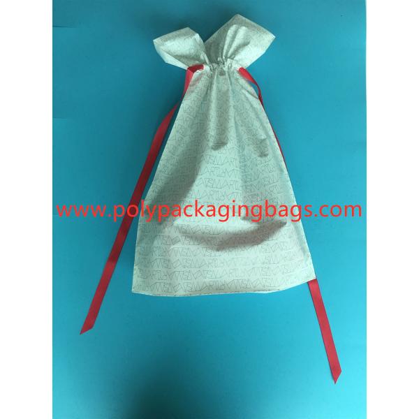 Quality White CPE Drawstring Plastic Bags For New Year Gift / Women 'S Personal Items for sale