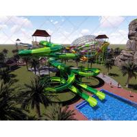 China FRP Fiberglass Water Slide 178m Length Super Spiral Slide For Aquatic Park for sale