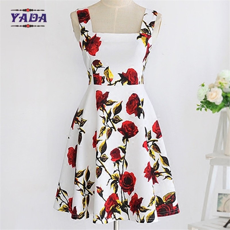 China Western fashion summer umbrella floral casual one piece cute dresses western wear for women factory